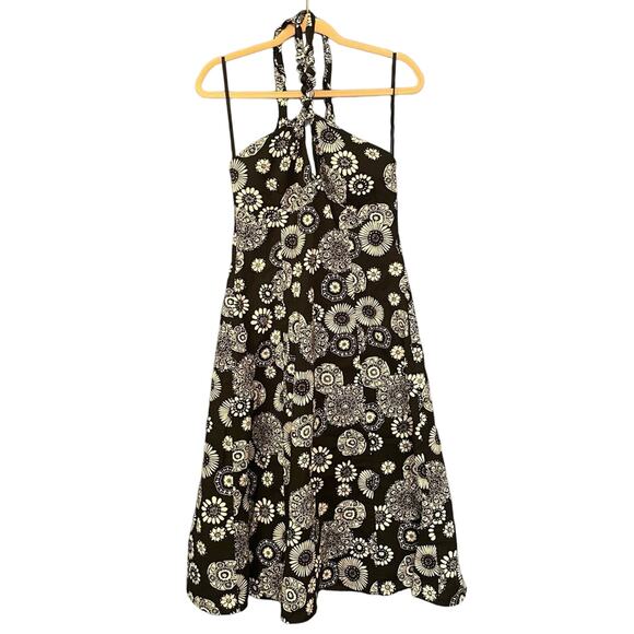 Amanda Lane Dresses & Skirts - Amanda Lane 8 black white summer dress fit & flare bohemian tropical halter